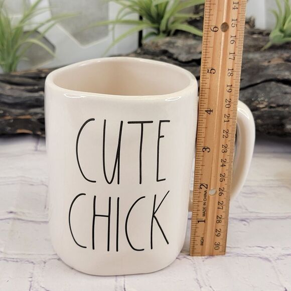 Rae Dunn CUTE CHICK White/Yellow Double-Sided Ceramic Mug - Picture 6 of 7